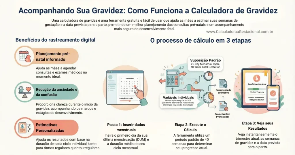 Como a Calculadora de Gravidez Funciona Entenda o Processo Completo infográfico